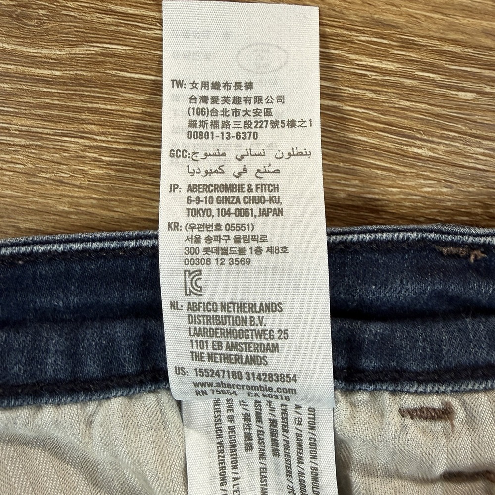 Abercrombie & Fitch Harper Low Rise Super Skinny Jeans Women's 28R 28x26 Dark - Picture 5 of 13